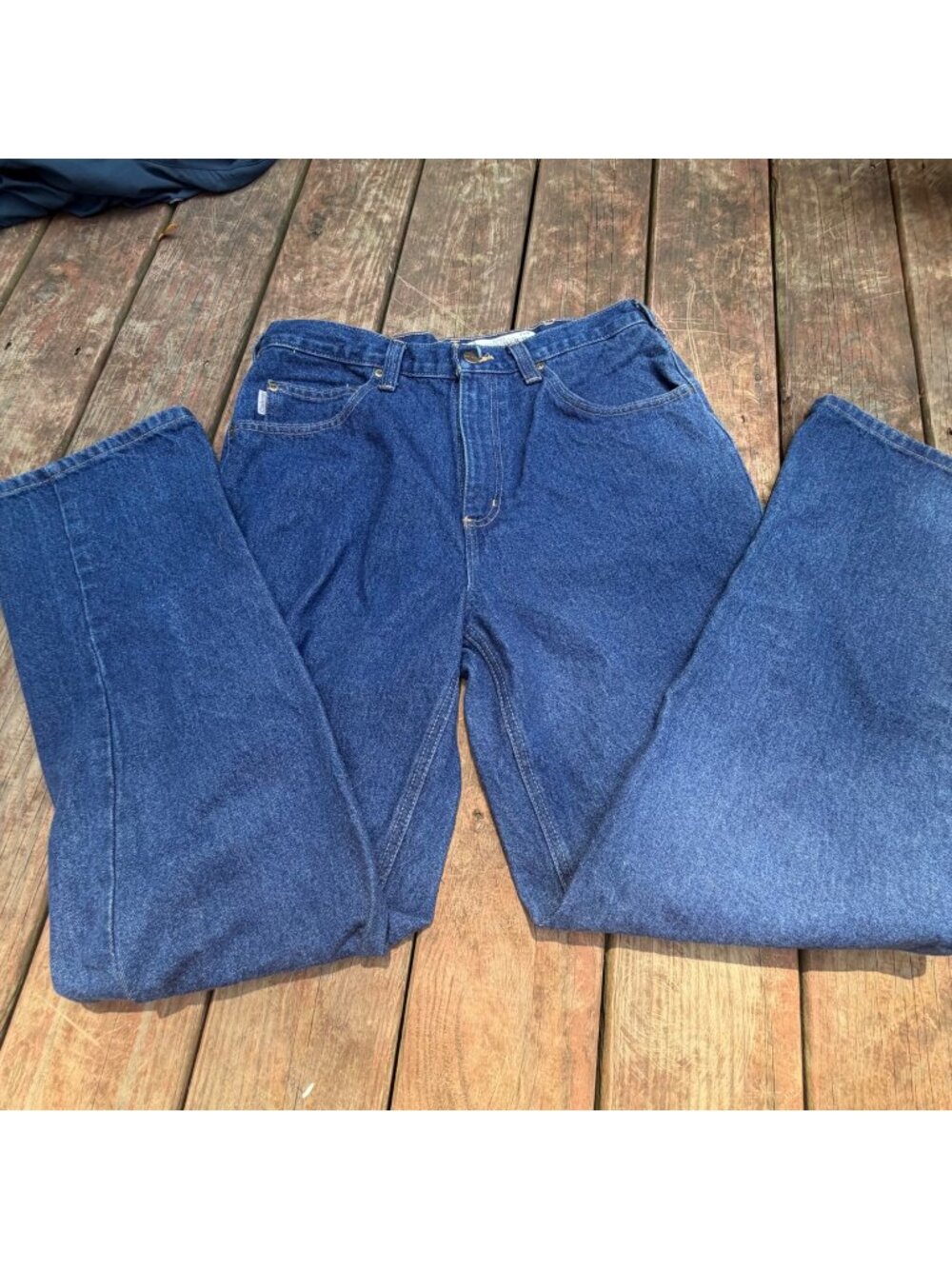 Carhartt Mens Relaxed Fit Blue Denim Jeans 34x32 Made In Mexico